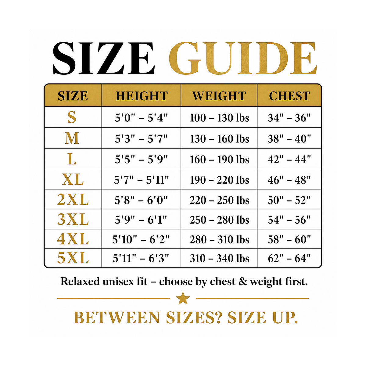 D9 Robe size guide